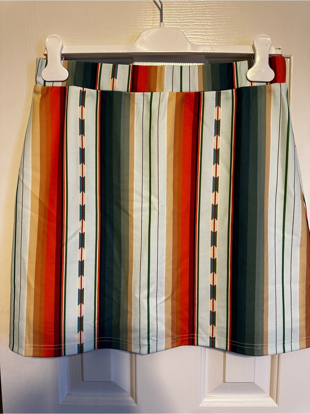 Striped Multicolor Women's Skort in Green & Red